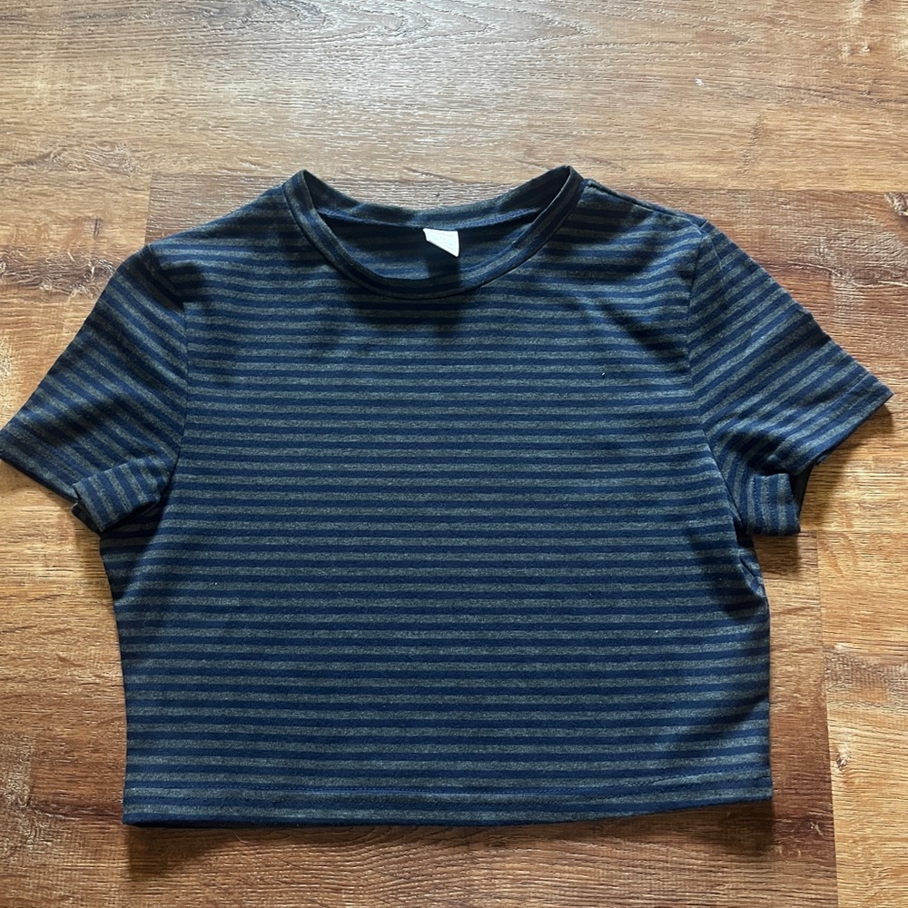 Striped Black and Gray Women's Top